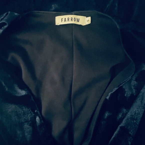 FARROW S Dark Blue Velour Wrap Midi Dress - Picture 7 of 9